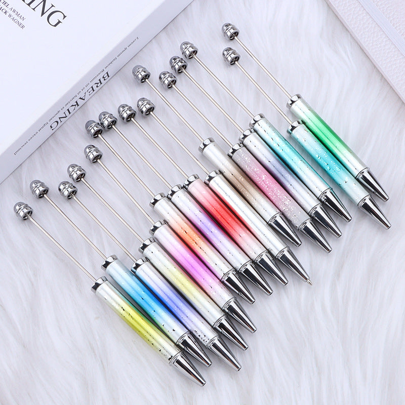 Wholesale Beadable Pensdiy UV Electroplating Starry Sky Sequins Gradient Beaded Ballpoint Pen